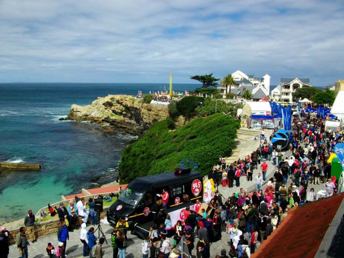 A lively crowd gathers for the Hermanus Whale Festival