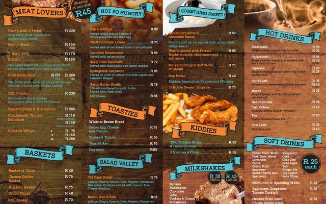 Menu 2 - Old Cape Last Trading Post - Xplorioâ„¢ Agulhas