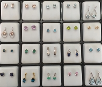 Silver Gemstone Earrings