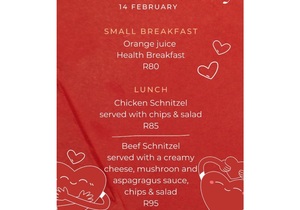 14 February 2023: Valentine's Day Menu