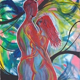  Intimate colour Abtract acrylic artwork now available 