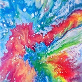 Rainbow Splash, a fluid artwork now available 