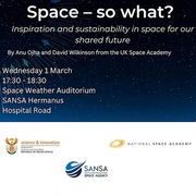 1 March 2023 Public Lecture:Â Space - so what?