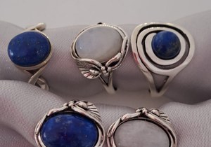 Lapis Lazuli andÂ Moonstone Rings