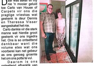 Freezer Sponsored by Dennis and Theressa Visser