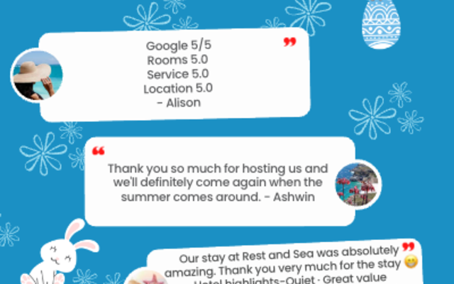 Rest and Sea Guest Reviews Mar - Apr 2022