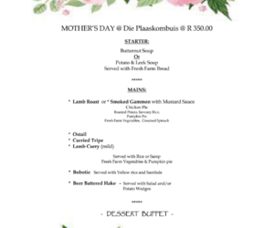 14 May 2023: Mother's Day Menu