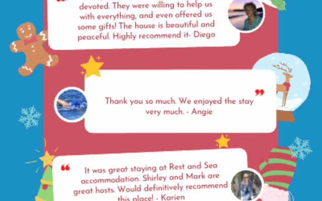 Rest and Sea Guest Reviews Nov-Dec 2022