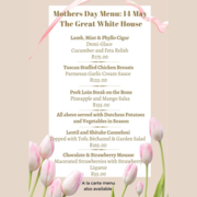 14 May 2023: Mother's Day Menu