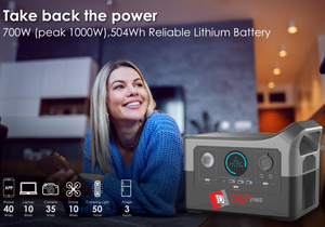 700W (peak 1000W), 504Wh Reliable Lithium Battery