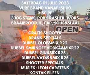 1 July 2023:Â Braai at Eileen's!