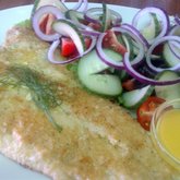 Hake and salad at Blue Goose