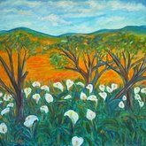 Lillies of the field (R2300) W:750Ã—H:724 - Oil on board