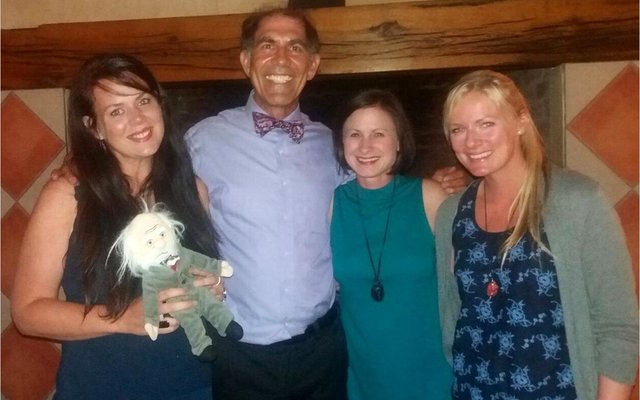 At the marine evening: ltr: Cari du Preez (Marketing Marine Dynamics), Prof. Robert Siegel, Brenda du Toit (PR Marine Dynamics), Alison Towner (Marine Biologist DICT) 