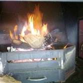 Wood burner keeps the restaurant warm in winter