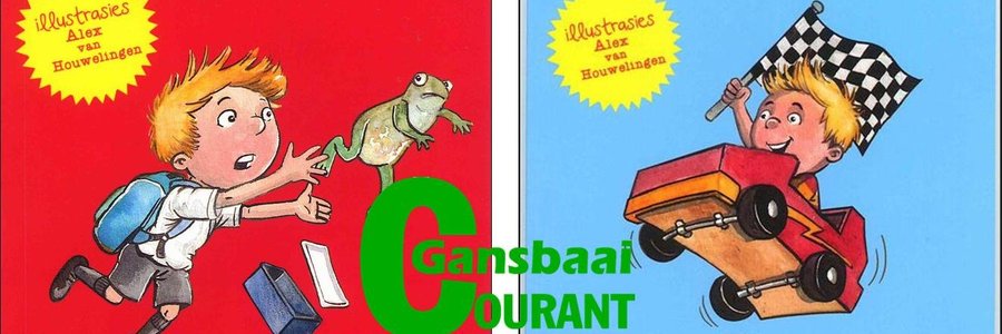 Die twee boekpryse wat die plaaslike Biblioteek met die invul van Gansbaai Courant se Blokkiesraaisel gewen het