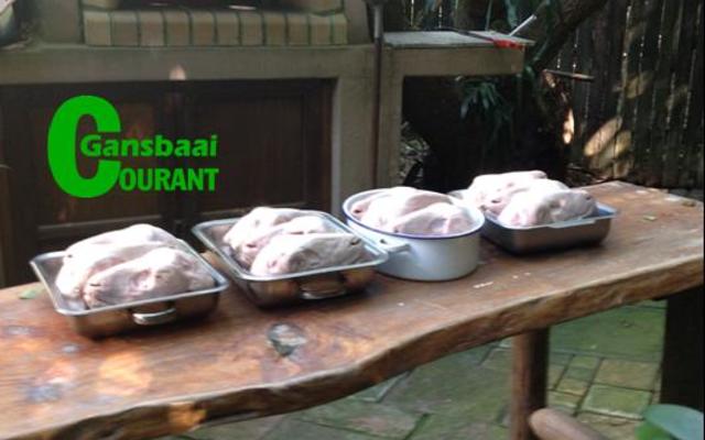 â€˜n Deel van die Dan-en-Wan klub se vyftien skaapkoppe wat vir die warm oond in die agtergrond wag om gebak te word.