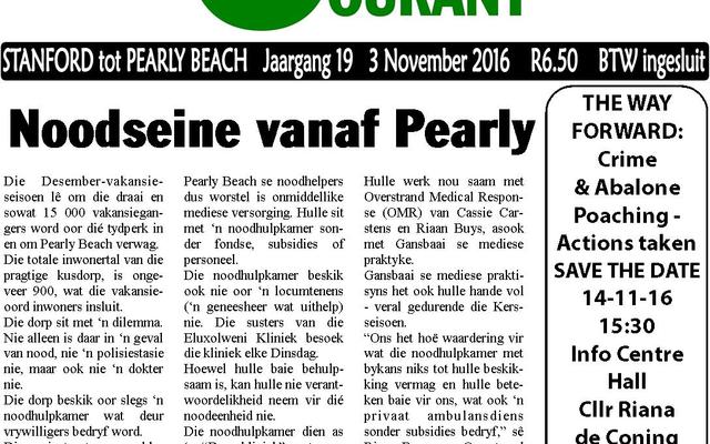 Gansbaai_Courant_3_Nov_2016_Voorblad