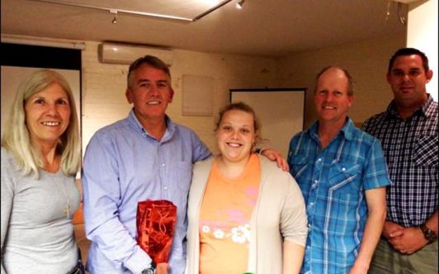 Gansbaai Business Chamber held their final membersâ€™ evening with Gerald Elske, an experienced business consultant, as guest speaker (second from left). With him are: The chamberâ€™s chairperson, Julia Barlow, secretary, Doulene Els and members Hein van Wyk and Mynhardt Geyer. 