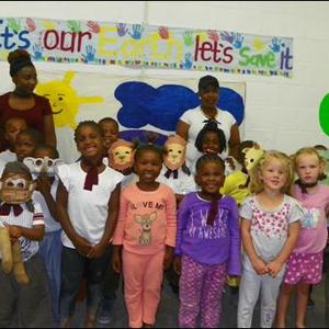 The kids from Flower Valley Early Learning Centre before their concert with the theme 'Its our earth, lets save it'.
