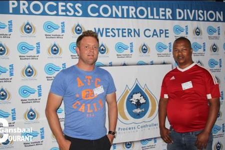The two Gansbaai joint winners as â€œBest Process Controller Water at Water Treatment Plants of less than 10Ml/day capacityâ€, Hugh-Daniel Grobler (left) and Farrol Hendricks.