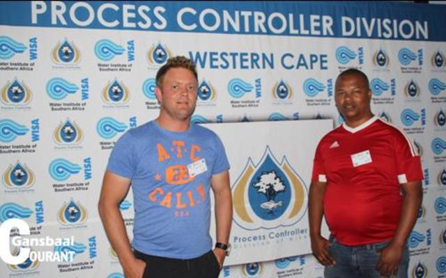 The two Gansbaai joint winners as â€œBest Process Controller Water at Water Treatment Plants of less than 10Ml/day capacityâ€, Hugh-Daniel Grobler (left) and Farrol Hendricks.