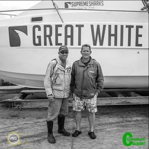 Frank  Rutzen  and Jurie Smal were more excited than the group of tourists when they saw the orcas at Joubert se Dam.