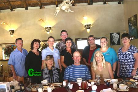 Members of the Gansbaai Business Chamber at their first breakfast meeting for 2017 â€“ from left front:Â  Karin Blumer (Grootbos Foundation), Hein van Wyk (Overtek Computers) and Julia Barlow (Chairperson:Â  Gansbaai Business Chamber).Â  Back:Â  Bernard Klodwig (Sasinambo Tours), Inge Hugo (Sasinambo Tours)), Nina Willemse (ABSA Gansbaai),Â  Du Toit and Martiena Kotze (Seaview Cleaners), Diana Nortman (GG Krugel and Honey agent), Doulene Els (Gansbaai Tourism and secretary:Â  Gansbaai Business Chamber) and Glenda Kitley (Gansbaai Tourism).
