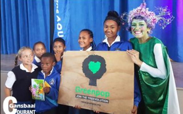 Gansbaai Primary School grades 1 & 2 and 3& 4 received a very special visit last week from MAfrika.Â  MAfrika is an engaging theatre piece for kids by the performer Nicola Jackman.Â  The kids all loved her!Â  Her visit to the Gansbaai Primary was funded by the Two Oceans Aquarium.Â  Both the Two Oceans Aquarium and Nikki Jackman were brought together to the Gansbaai area for the Reforest Fest arranged annually by Greenpop in the Platbos Forest Reserve.Â  MAfrika,Â  TwoÂ  Oceans Aquarium and Greenpop have come together to plant 8000 trees and educate people from across the Overberg area and Cape Town about the environment while having fun.