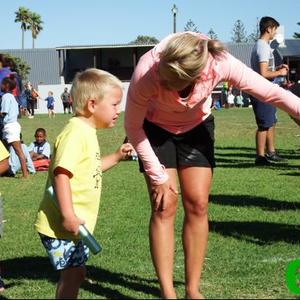 â€œNee, ek wil nie my stokkie vir hom gee nie, ek wil self daarmee hardloop!â€, tydens â€˜n aflos-item.