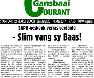 SAPD-geskenk verras verdagte - Slim vang sy Baas!