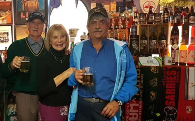 Banie van den Berg (right) was one of the privileged guests  at David Macdonaldâ€™s (left) private rugby museum.  They enjoy one of the many rare craft beers which was served by the host.  Davidâ€™s wife, Margaret served a splendid five course meal in their cosy, historical dining room.