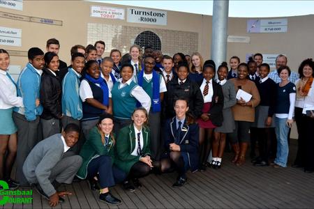 The Overstrand Junior Town Council recently visited the South African Penguin and Seabird Sanctuary in Gansbaai as part of the second leg of their annual orientation tour of facilities and municipal infrastructure. Seen with the group are Overstrand Councillor, Riana de Coning (back row, right) and Gansbaai Administrationâ€™s Area Manager, Francois Myburgh (back row, second right) and Brenda du Toit (middle row, right) of Dyer Island Conservation Trust. 