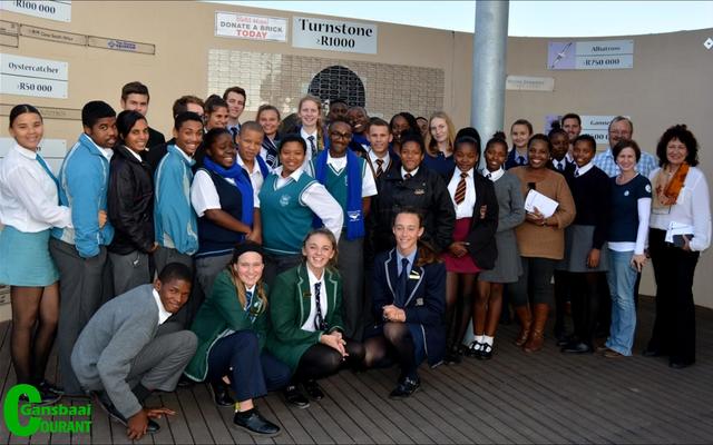 The Overstrand Junior Town Council recently visited the South African Penguin and Seabird Sanctuary in Gansbaai as part of the second leg of their annual orientation tour of facilities and municipal infrastructure. Seen with the group are Overstrand Councillor, Riana de Coning (back row, right) and Gansbaai Administrationâ€™s Area Manager, Francois Myburgh (back row, second right) and Brenda du Toit (middle row, right) of Dyer Island Conservation Trust. 