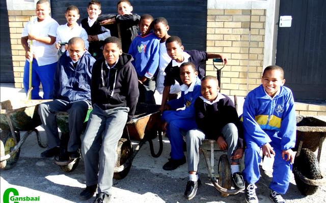 Van die leerders van Gansbaai PrimÃªr kon nie wag om met kruiwaens en grawe te begin om hulle deel by te dra nie.