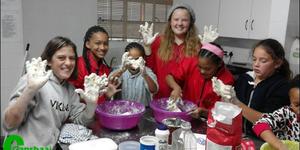 Baking â€œvetkoekâ€ at the Bosheuwel Centre Kitchen, was a bit of a mess, but the learners enjoyed it from beginning to end.