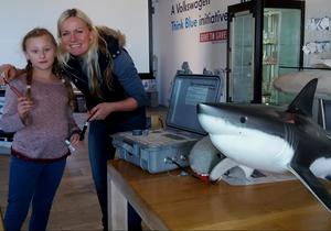 Huge shark shows up teeth on Marine Day 