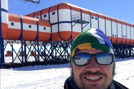 Padraig  Riley,  Radar  Engineer  for the South African National Space Agency based in Hermanus. Pictured here in front of the South African base in Antarctica, Padraig shared the adventure of â€œA year on the Iceâ€, about  playing  a  role  in  the  South  African National Antarctic Expedition 55 during 2015.