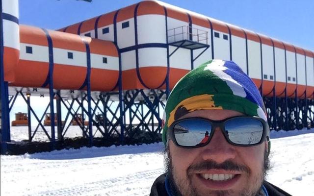 Padraig  Riley,  Radar  Engineer  for the South African National Space Agency based in Hermanus. Pictured here in front of the South African base in Antarctica, Padraig shared the adventure of â€œA year on the Iceâ€, about  playing  a  role  in  the  South  African National Antarctic Expedition 55 during 2015.