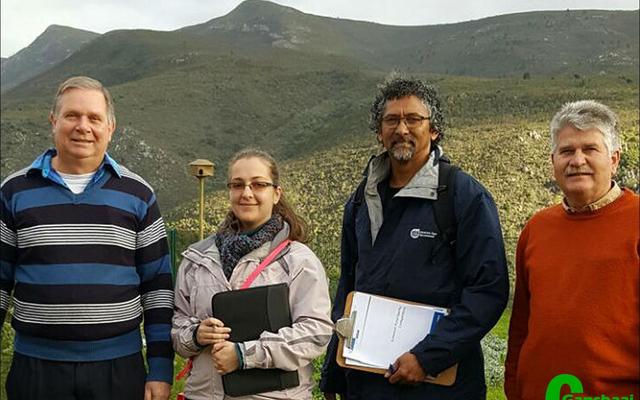 The two adjudicators for the 2017 Greenest Municipality Competition, Therina Oberholzer  and Gregg Adams, are welcomed by Overstrand's Manager of Solid Waste and co-ordinator for the competition, Johan van Taak (left) and HanrÃ© Blignaut, Deputy Director of Infrastructure & Planning (right).