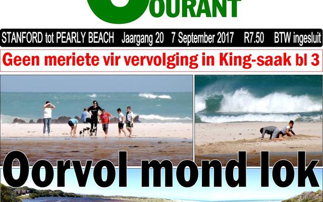 Uilkraalmond is oorvol en ten spyte van sterk wind het besoekers Sondag daarheen gestroom.  Die 2 seuntjies (regs) het geesdriftig gegrawe om die mond oop te kry, onbewus van die gevaar wat dit mag inhou.  Fotoâ€™s:  Monica Hayes  