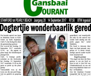 Dogtertjie wonderbaarlik gered