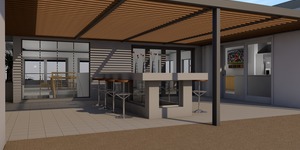 New patio, we have to provide light to new cellar created below