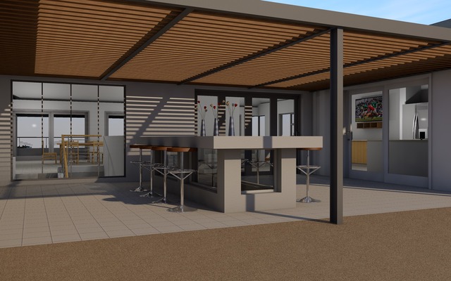 New patio, we have to provide light to new cellar created below