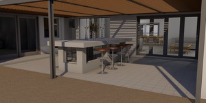 Another view of new feature providing natural light and ventilation to cellar below new Patio area.