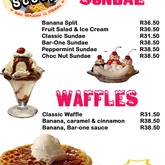 Sundaes & Waffles Menu