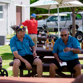 Club members eating outside