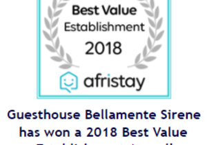 2018 Best Value Establishment Award!
