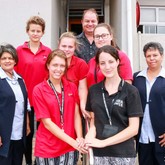 Volunteers with some of the permanent staff