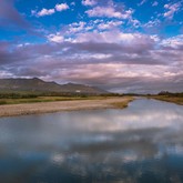 View of river and mountain